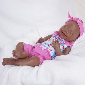 Full Body Platinum Silicone Baby Dolls Newborn Bella-tan Reborn Baby Girl